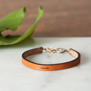 "Create" Leather Bracelet